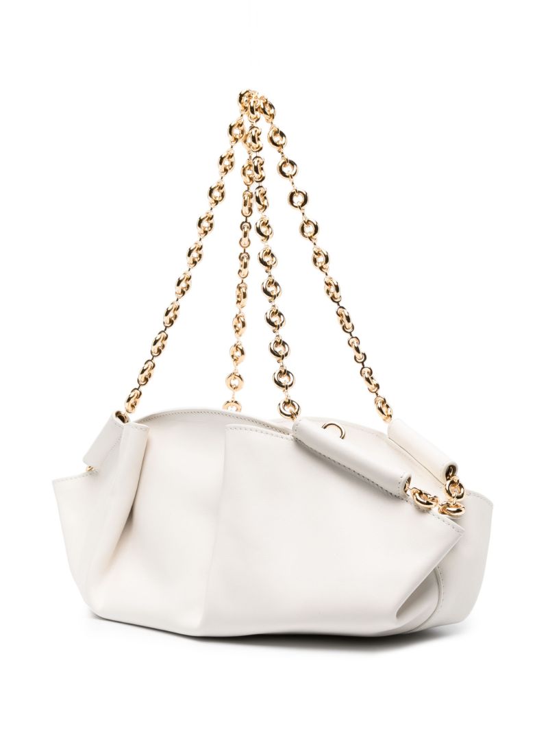 White Small Paseo Leather Shoulder Bag
