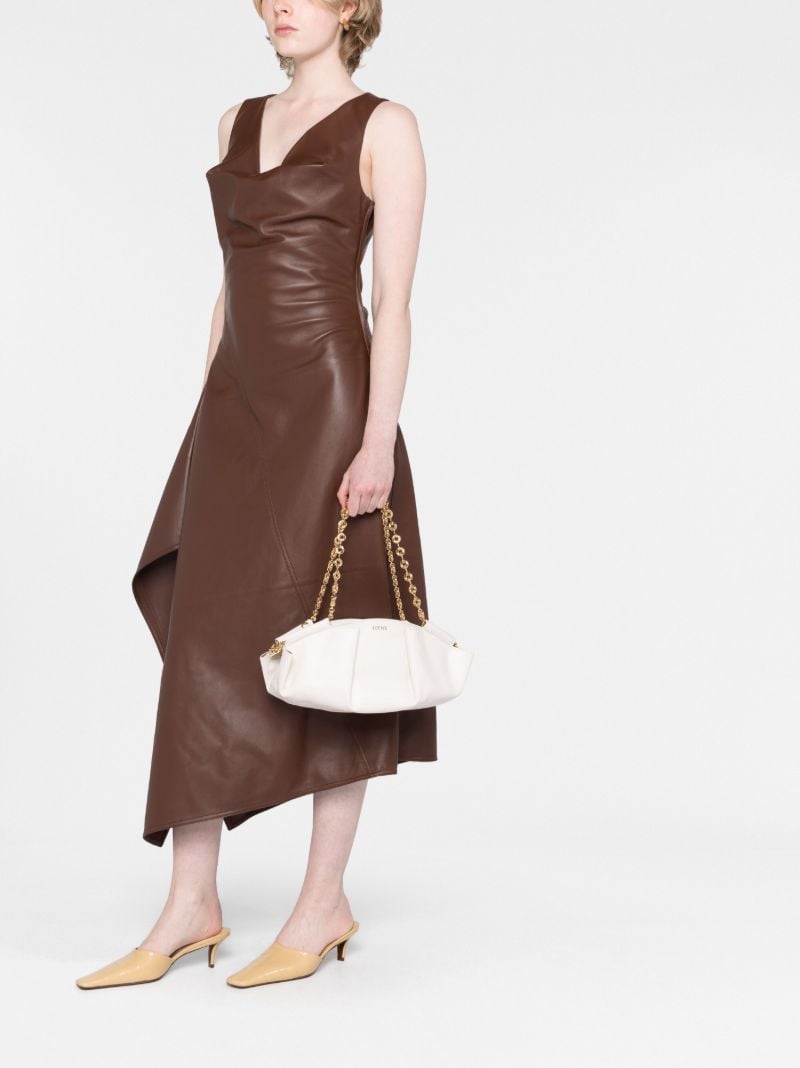 White Small Paseo Leather Shoulder Bag