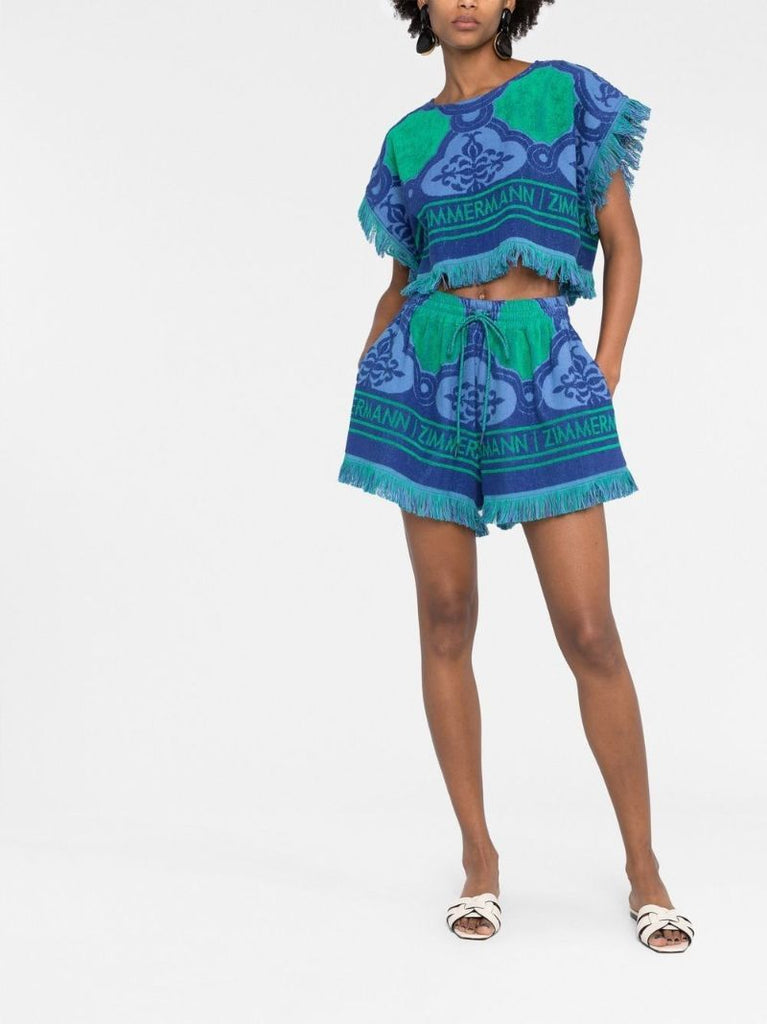 Blue Tiggy Terry Crop Top