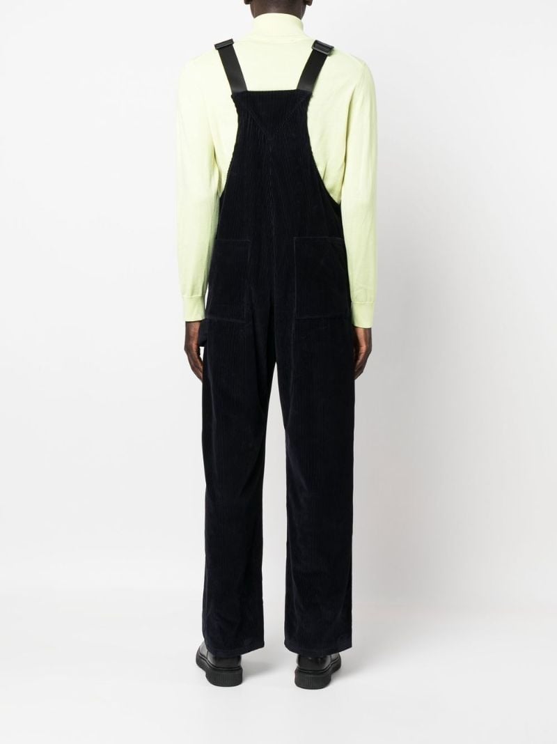 Blue Logo Plaque Cotton Corduroy Overalls