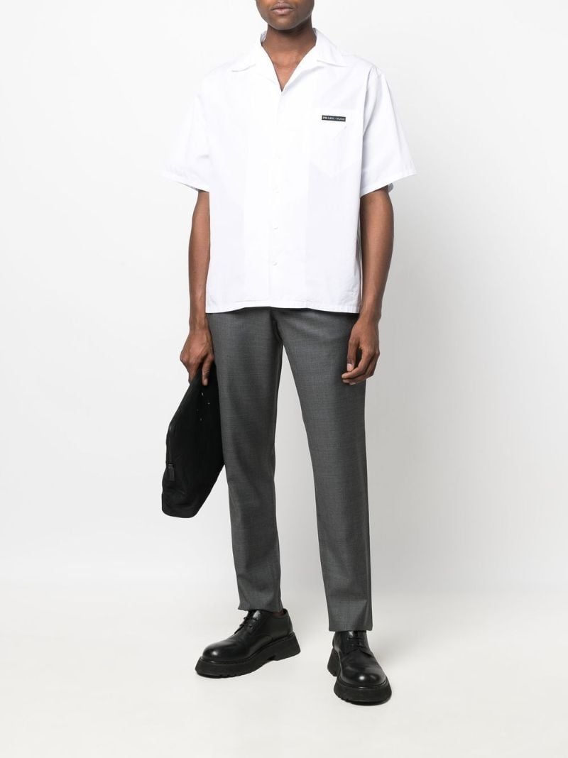 Grey Logo Patch Virgin Wool Trousers