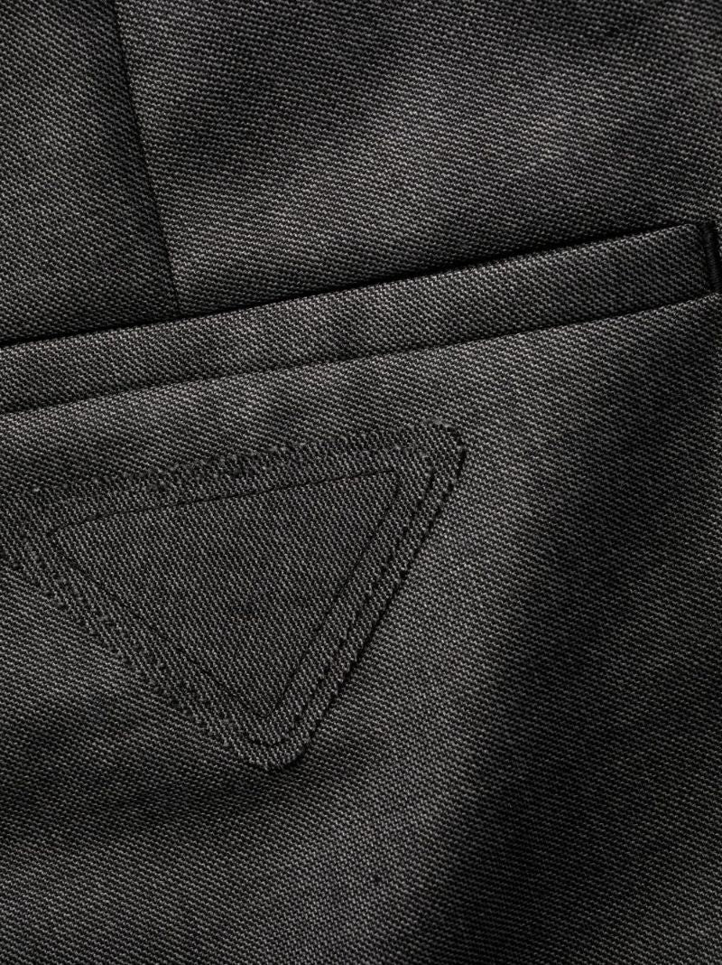 Grey Logo Patch Virgin Wool Trousers