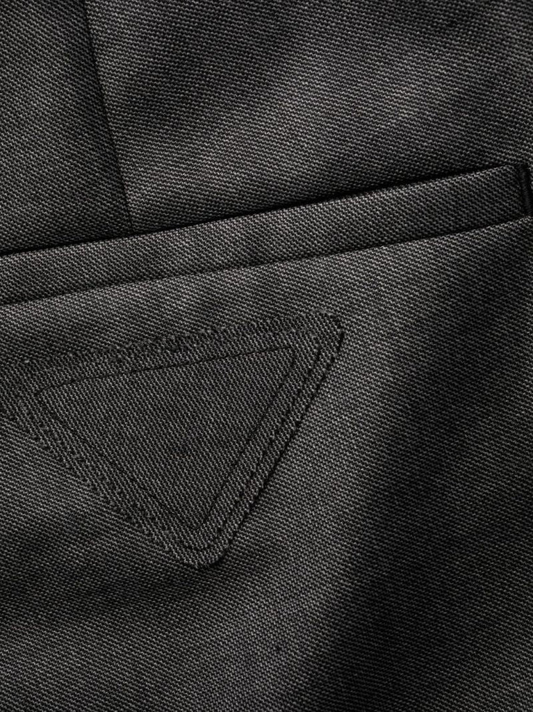 Grey Logo Patch Virgin Wool Trousers