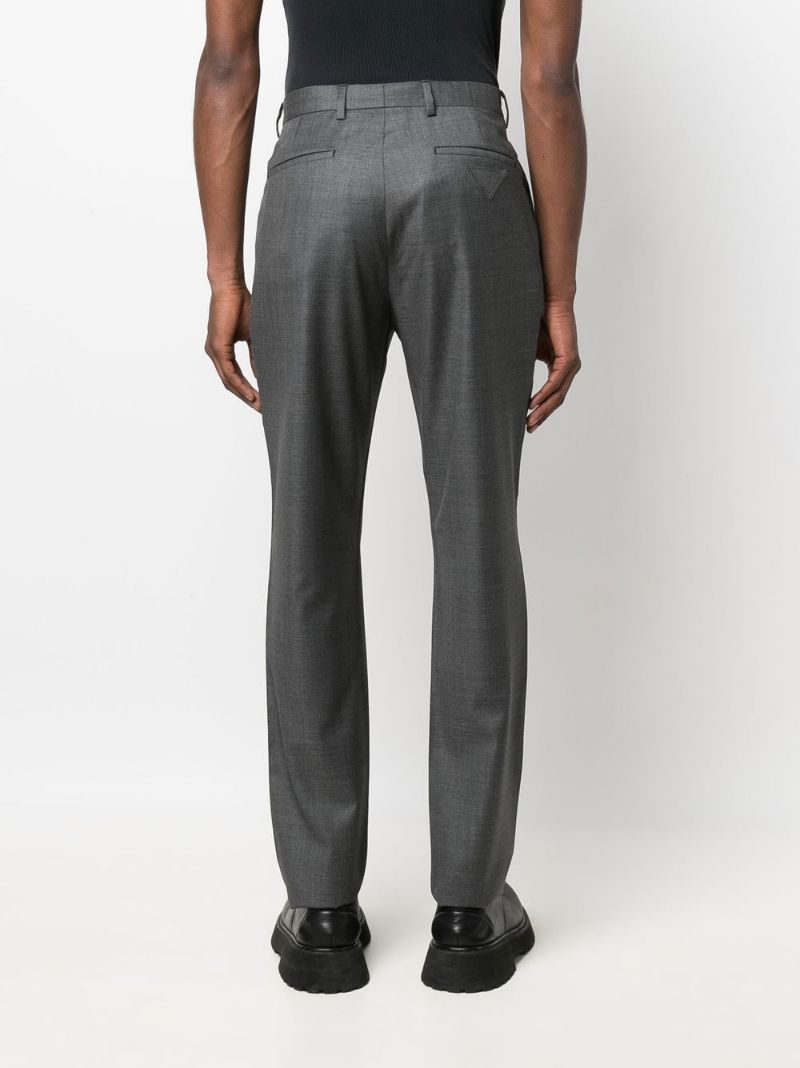 Grey Logo Patch Virgin Wool Trousers