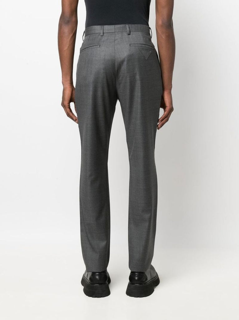 Grey Logo Patch Virgin Wool Trousers