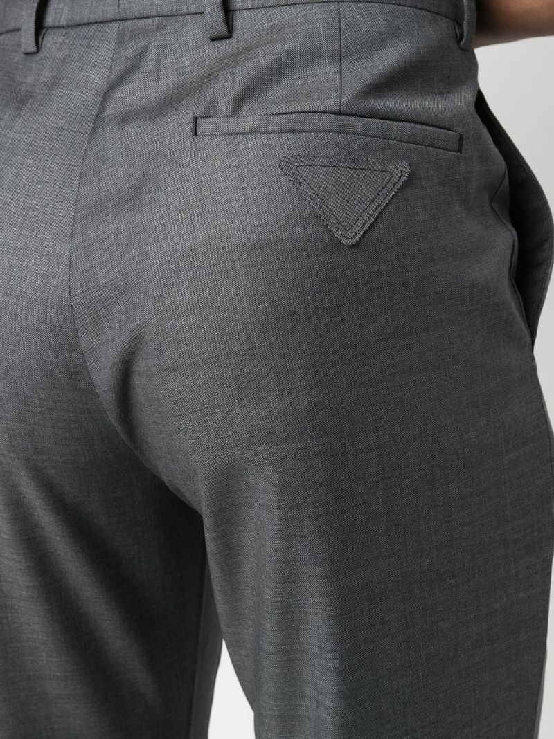 Grey Logo Patch Virgin Wool Trousers