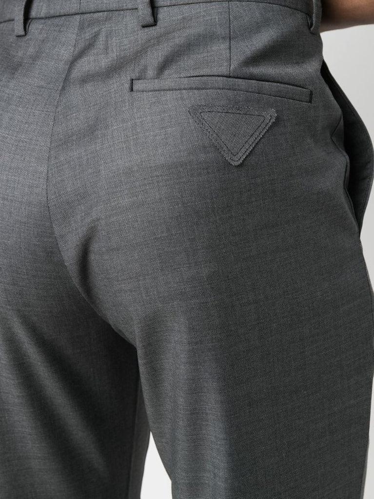 Grey Logo Patch Virgin Wool Trousers