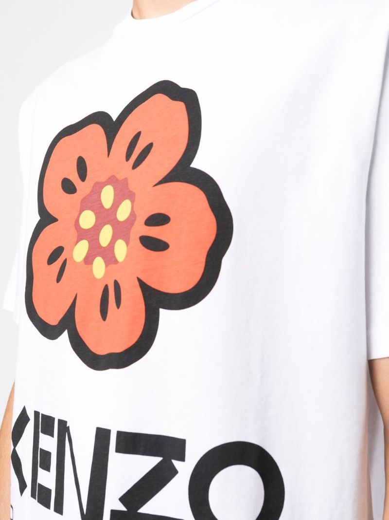 White Boke Flower Cotton T-shirt