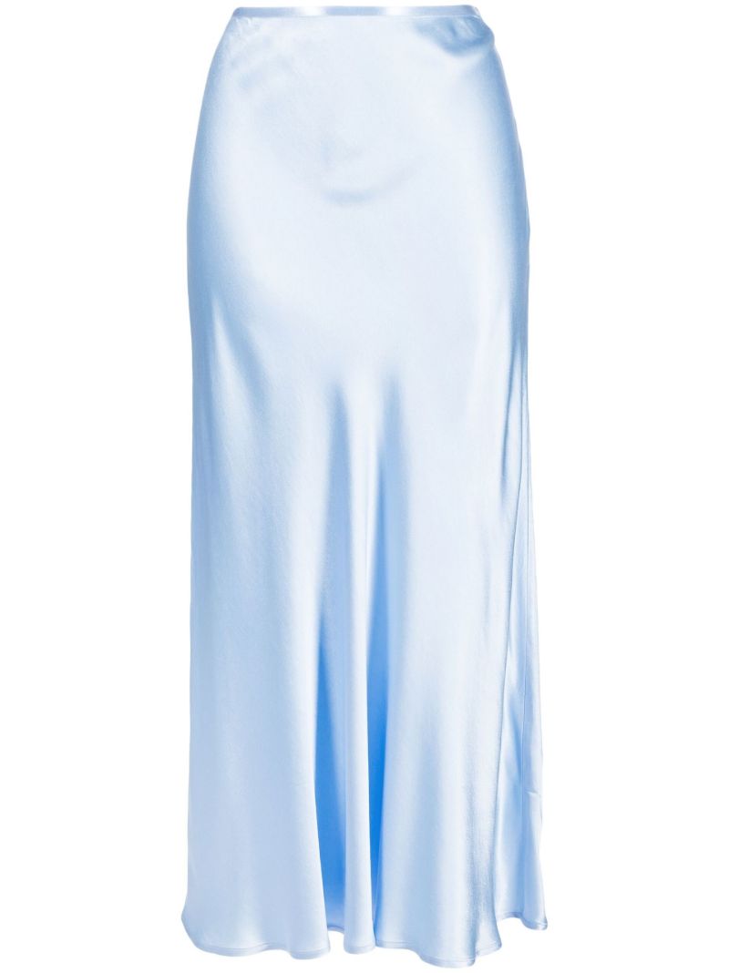 Blue Kelly Satin Midi Skirt
