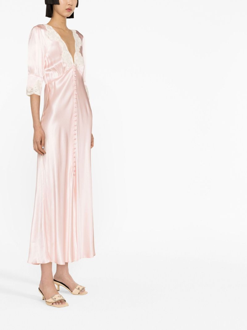 Pink Simone Lace Insert Midi Dress