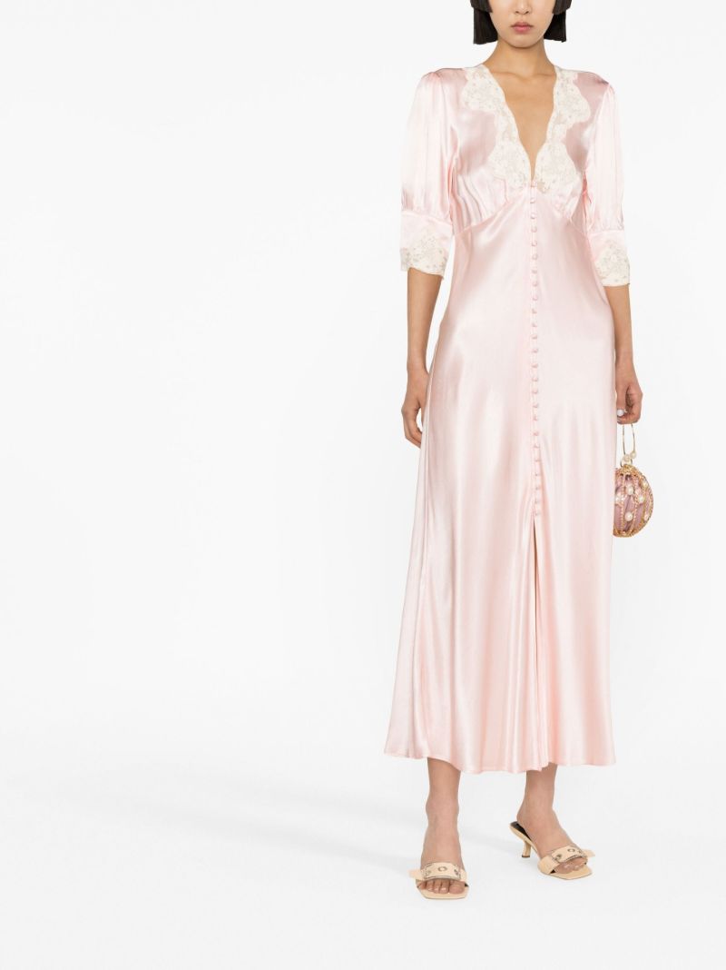 Pink Simone Lace Insert Midi Dress