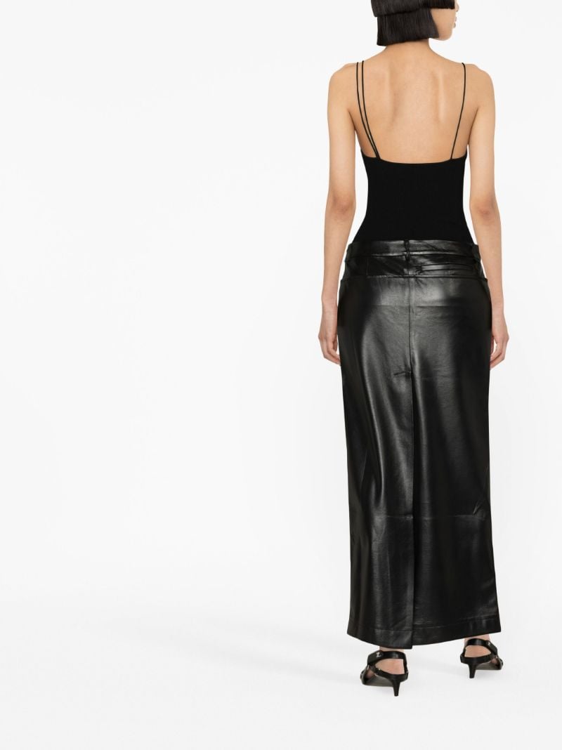Black Elfi Faux Leather Maxi Skirt