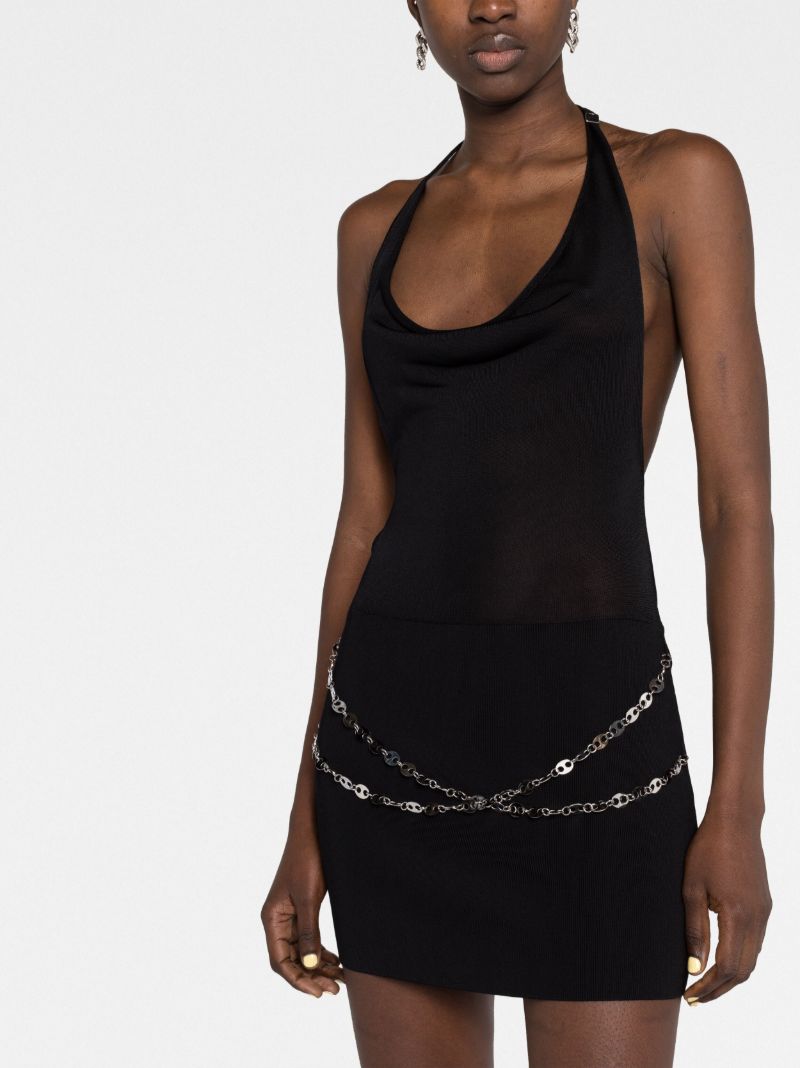 Black Hyd Halterneck Mini Dress
