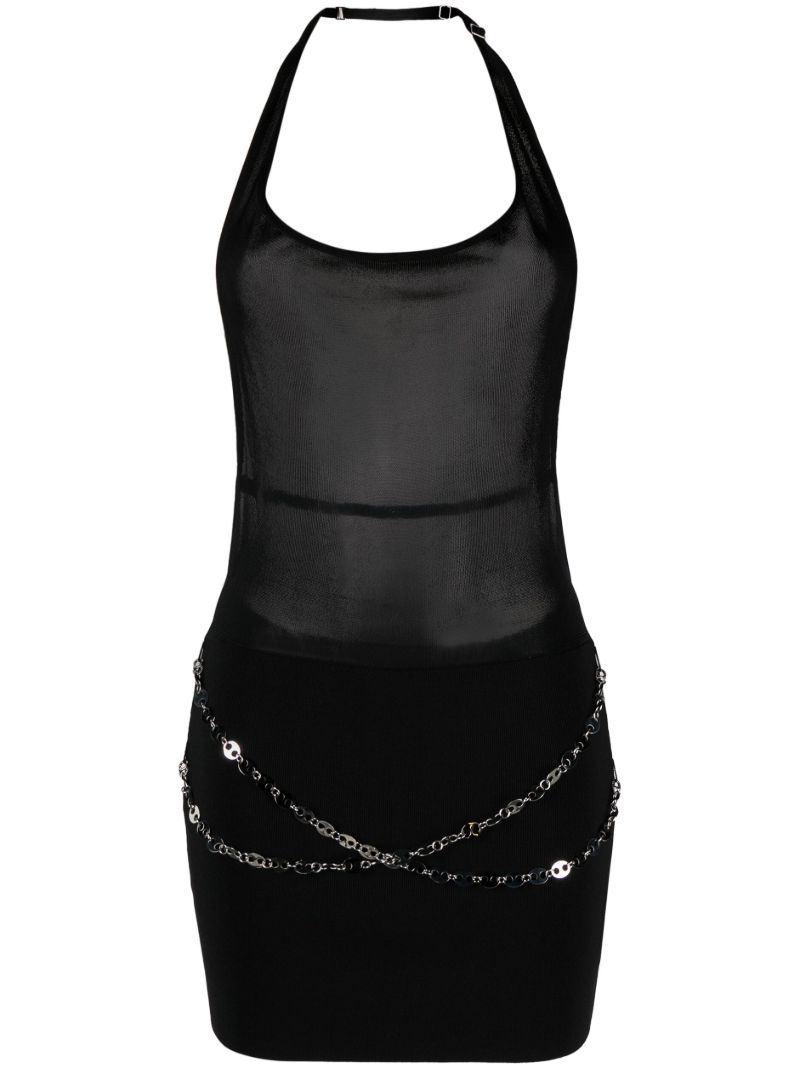 Black Hyd Halterneck Mini Dress