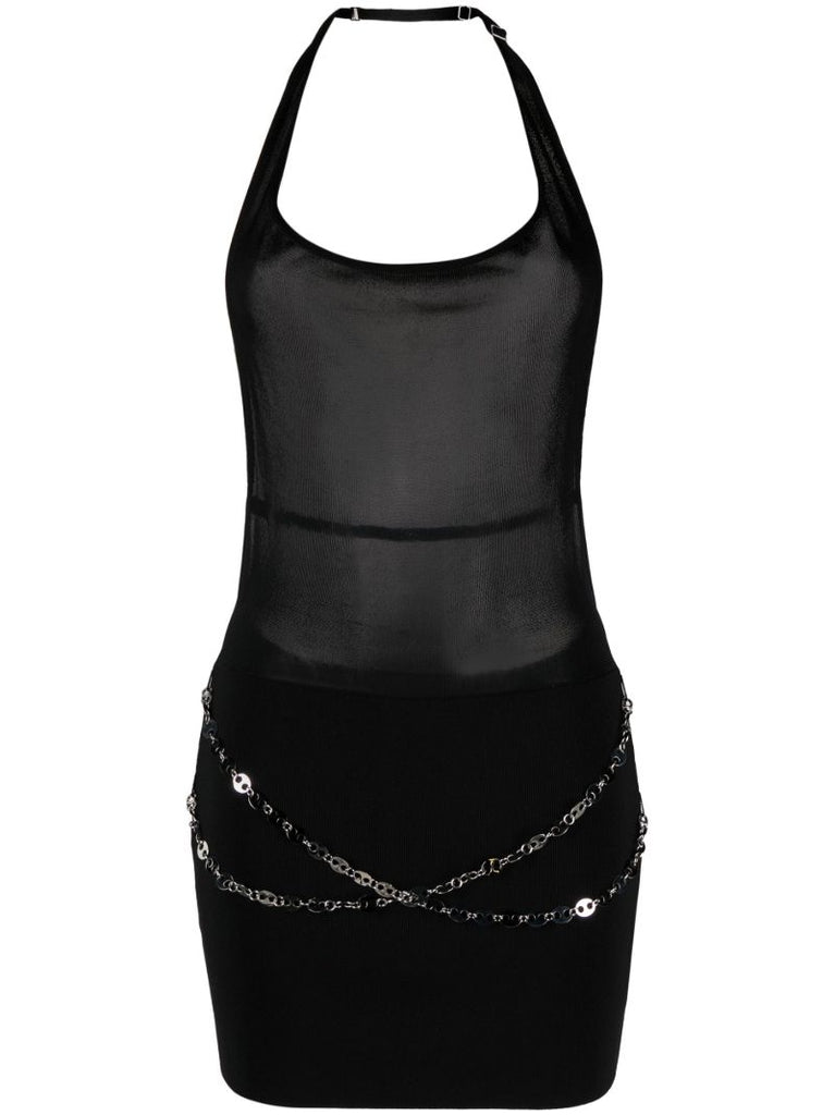 Black Hyd Halterneck Mini Dress