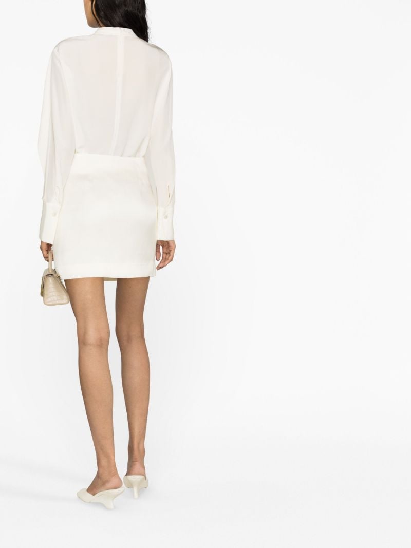 Neutral Double Layered Mini Skirt