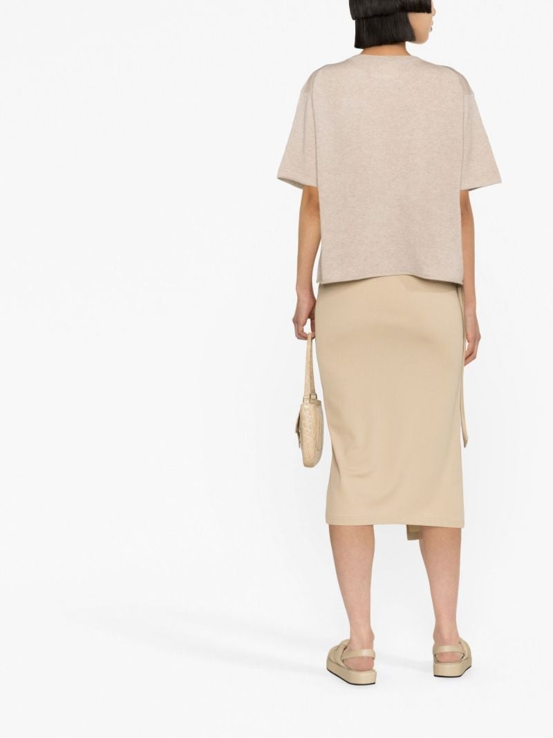 Neutral Cashmere Short-sleeve Top