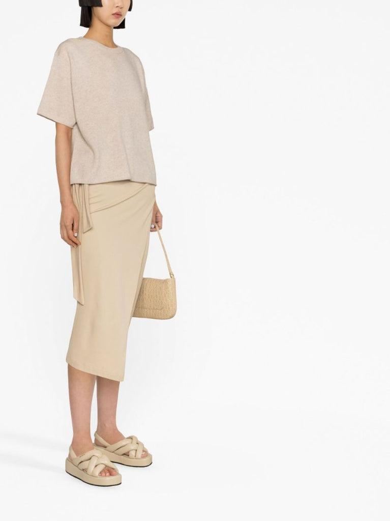 Neutral Cashmere Short-sleeve Top