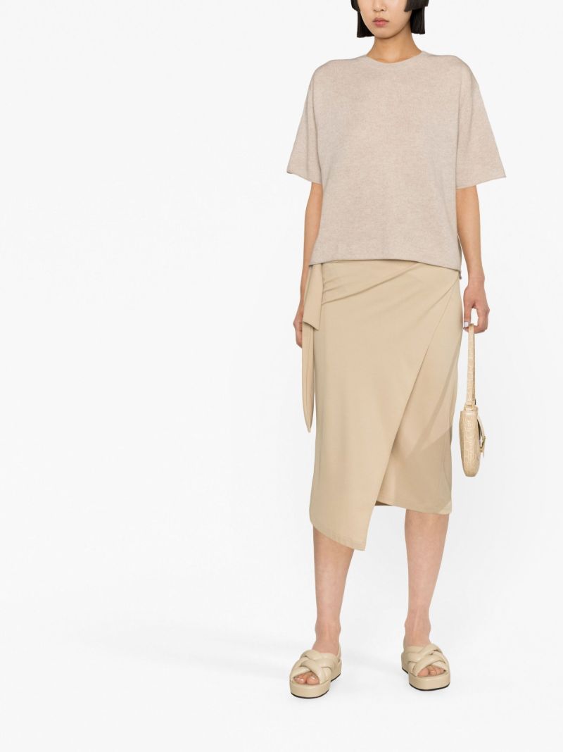 Neutral Cashmere Short-sleeve Top