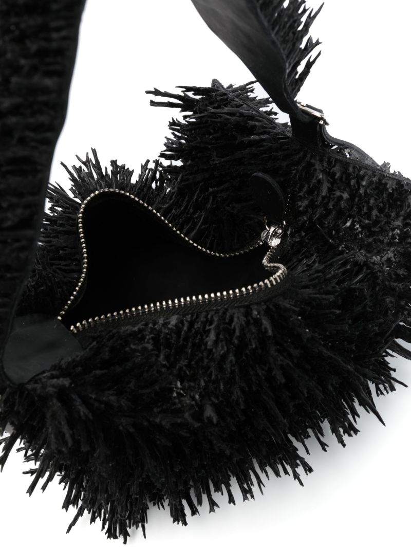 Black Coral Textured Shoulder Bag