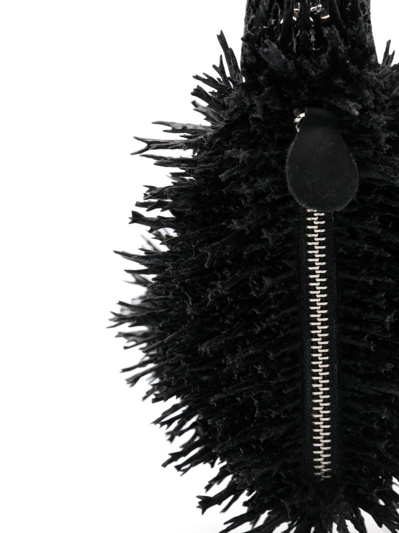 Black Coral Textured Shoulder Bag