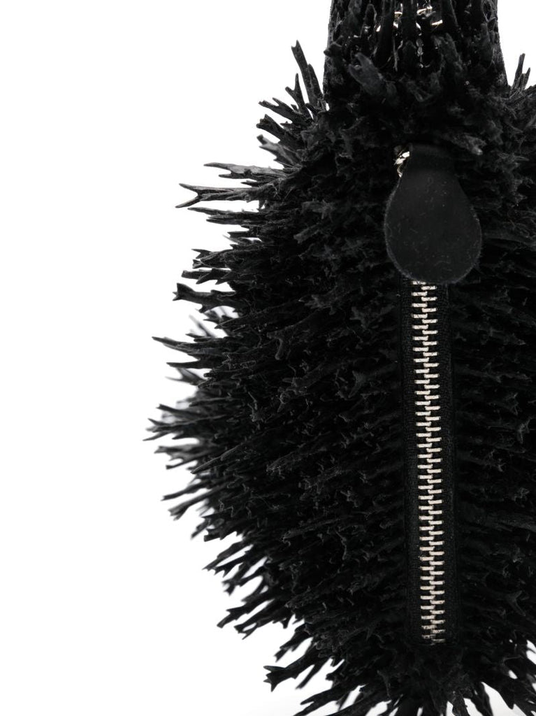 Black Coral Textured Shoulder Bag