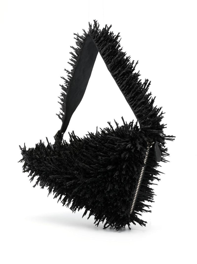 Black Coral Textured Shoulder Bag