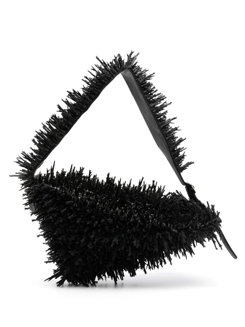 Black Coral Textured Shoulder Bag