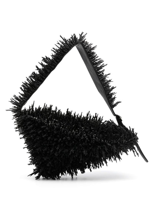 Black Coral Textured Shoulder Bag