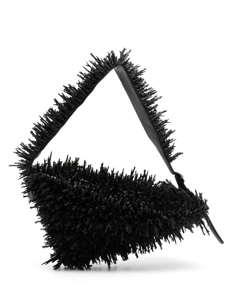 Black Coral Textured Shoulder Bag