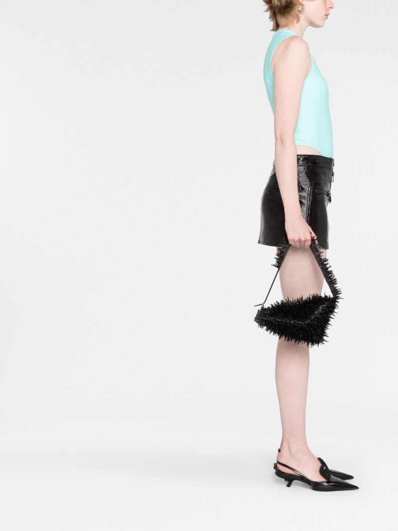 Black Coral Textured Shoulder Bag