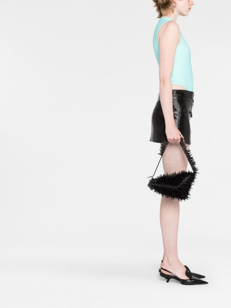 Black Coral Textured Shoulder Bag