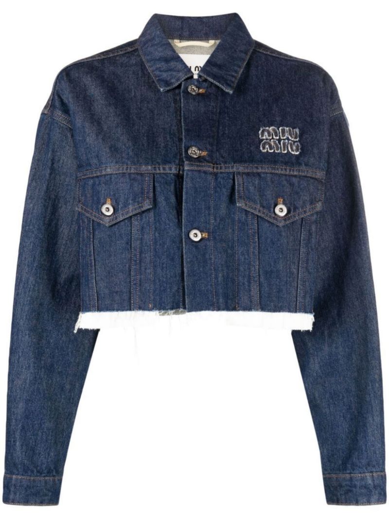 Blue Cropped Denim Jacket