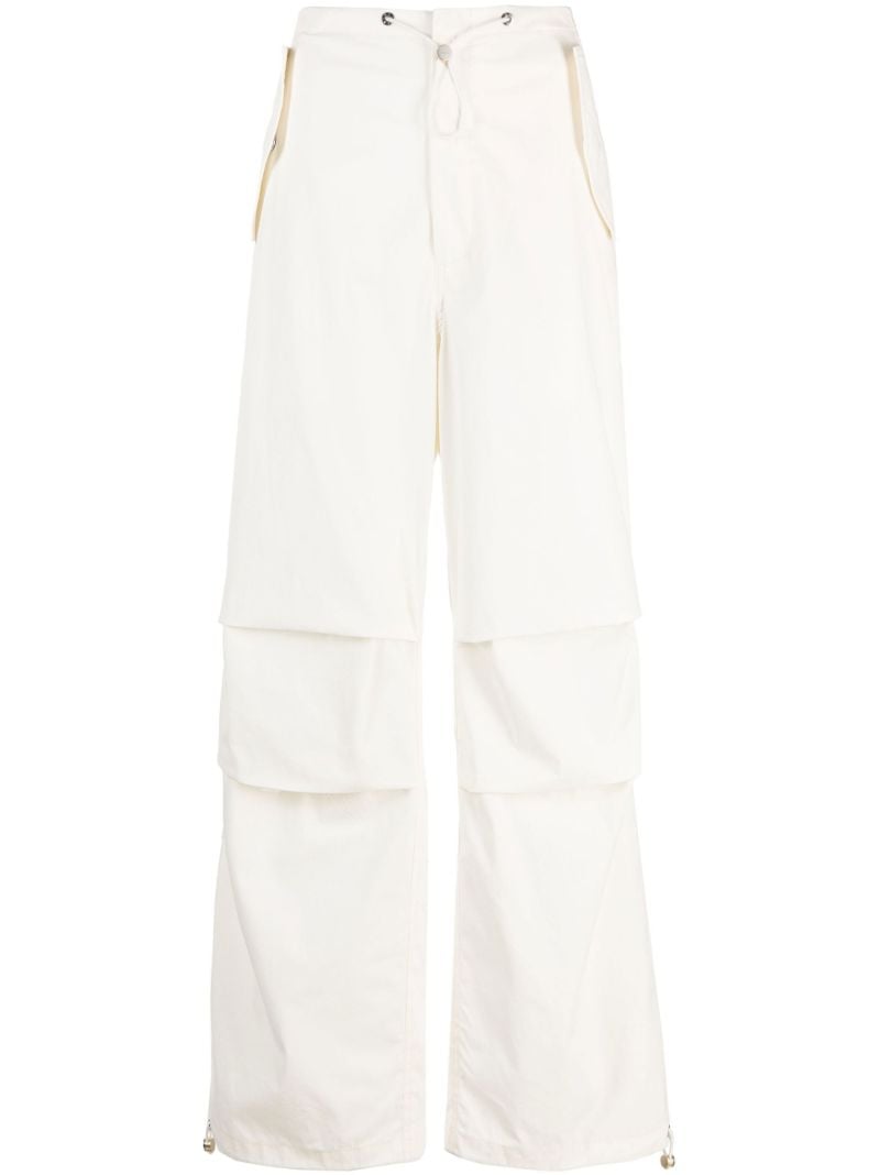 White Parachute Wide-leg Trousers