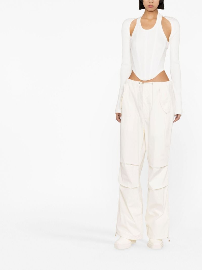 White Parachute Wide-leg Trousers