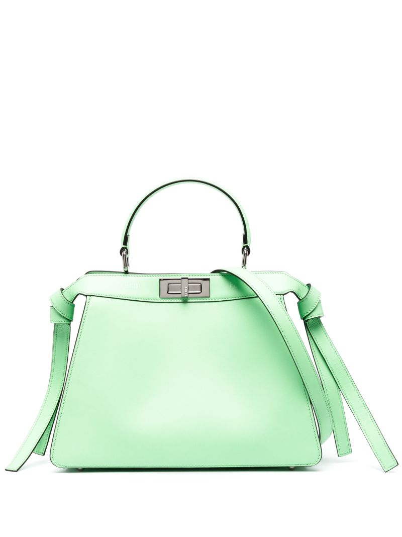 Green Peekaboo Iseeu Medium Leather Tote Bag