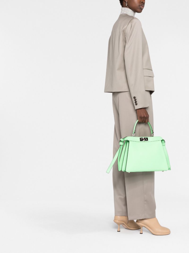 Green Peekaboo Iseeu Medium Leather Tote Bag