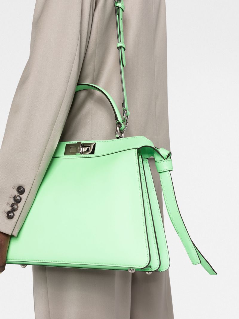 Green Peekaboo Iseeu Medium Leather Tote Bag