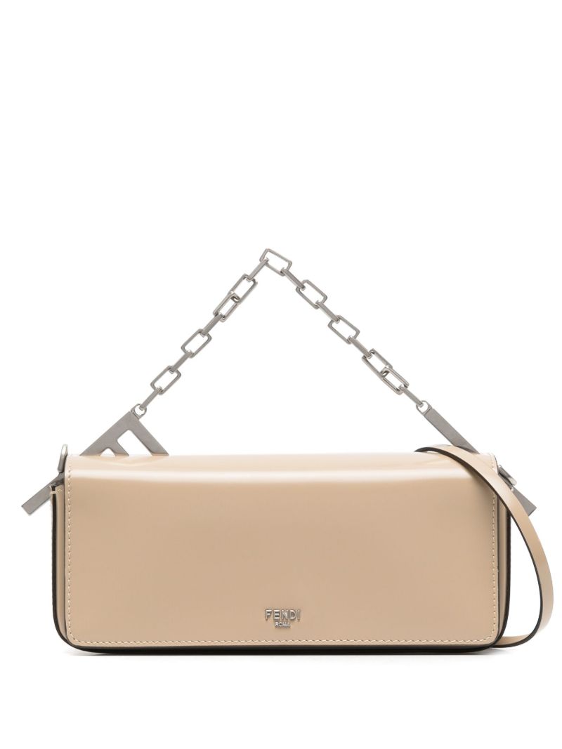 Neutral Fendi First Sight Leather Shoulder Bag