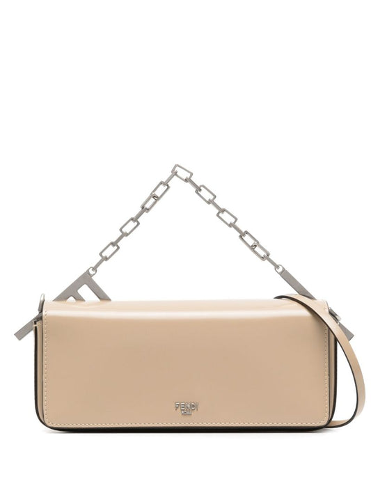 Neutral Fendi First Sight Leather Shoulder Bag