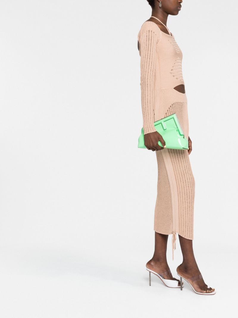 Green Fendi First Small Leather Clutch Bag