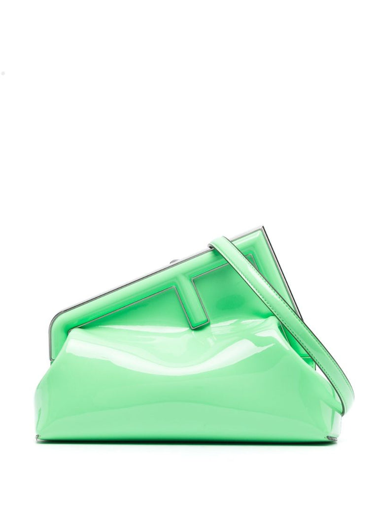 Green Fendi First Small Leather Clutch Bag