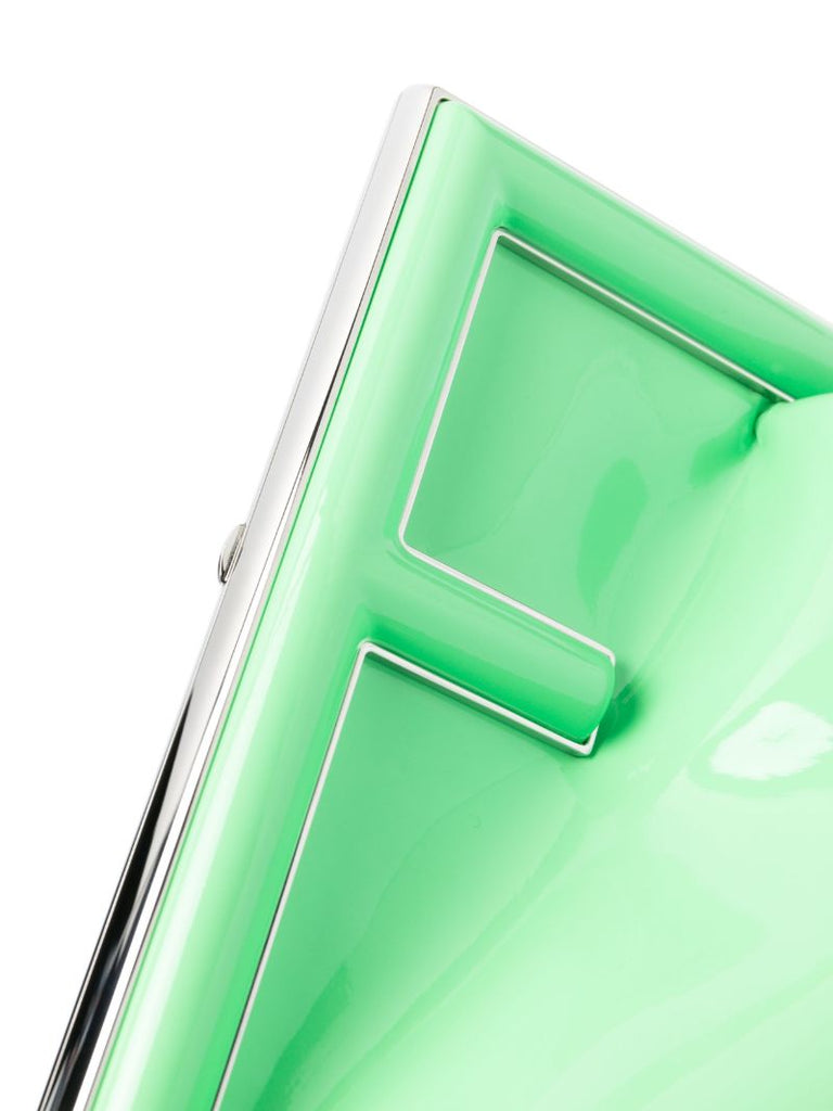 Green Fendi First Small Leather Clutch Bag