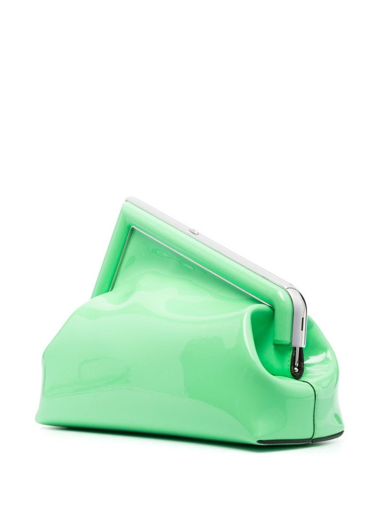 Green Fendi First Small Leather Clutch Bag