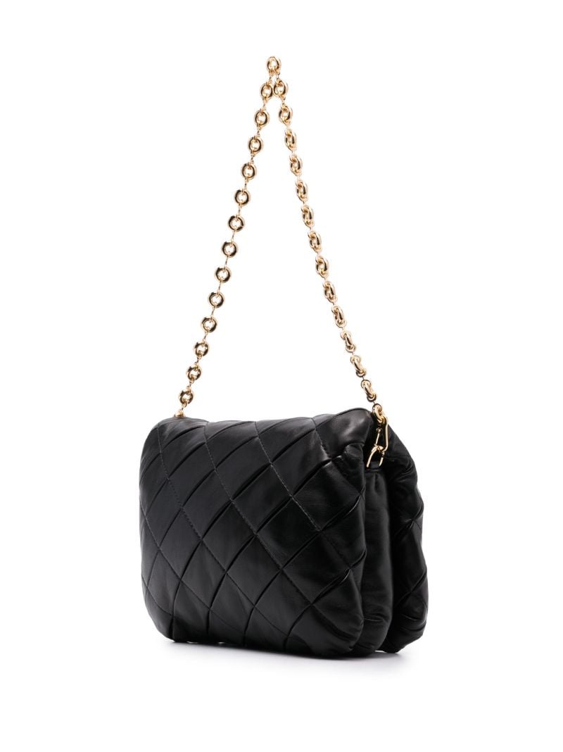 Black Puffer Goya Leather Shoulder Bag