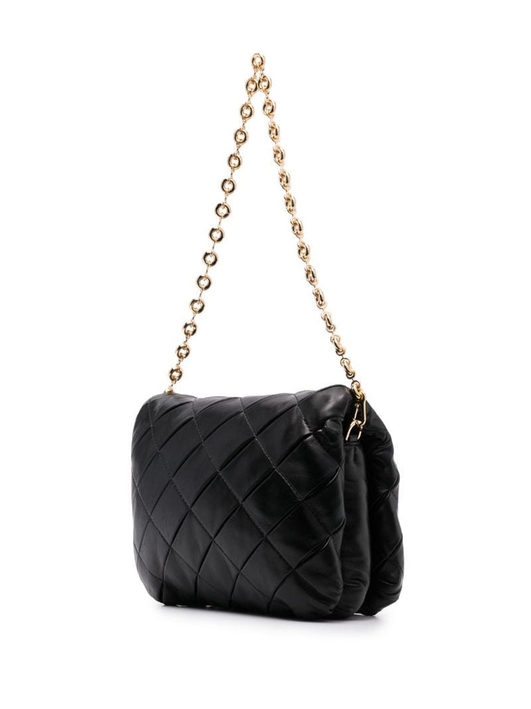 Black Puffer Goya Leather Shoulder Bag