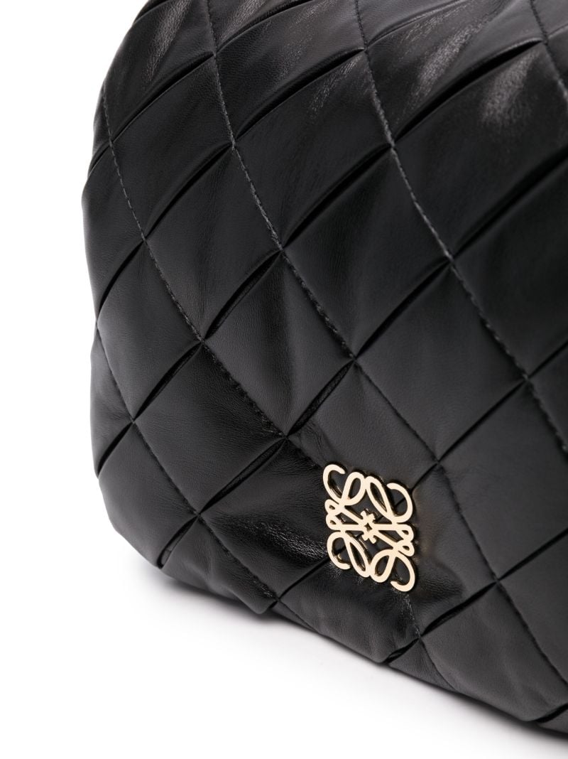 Black Puffer Goya Leather Shoulder Bag