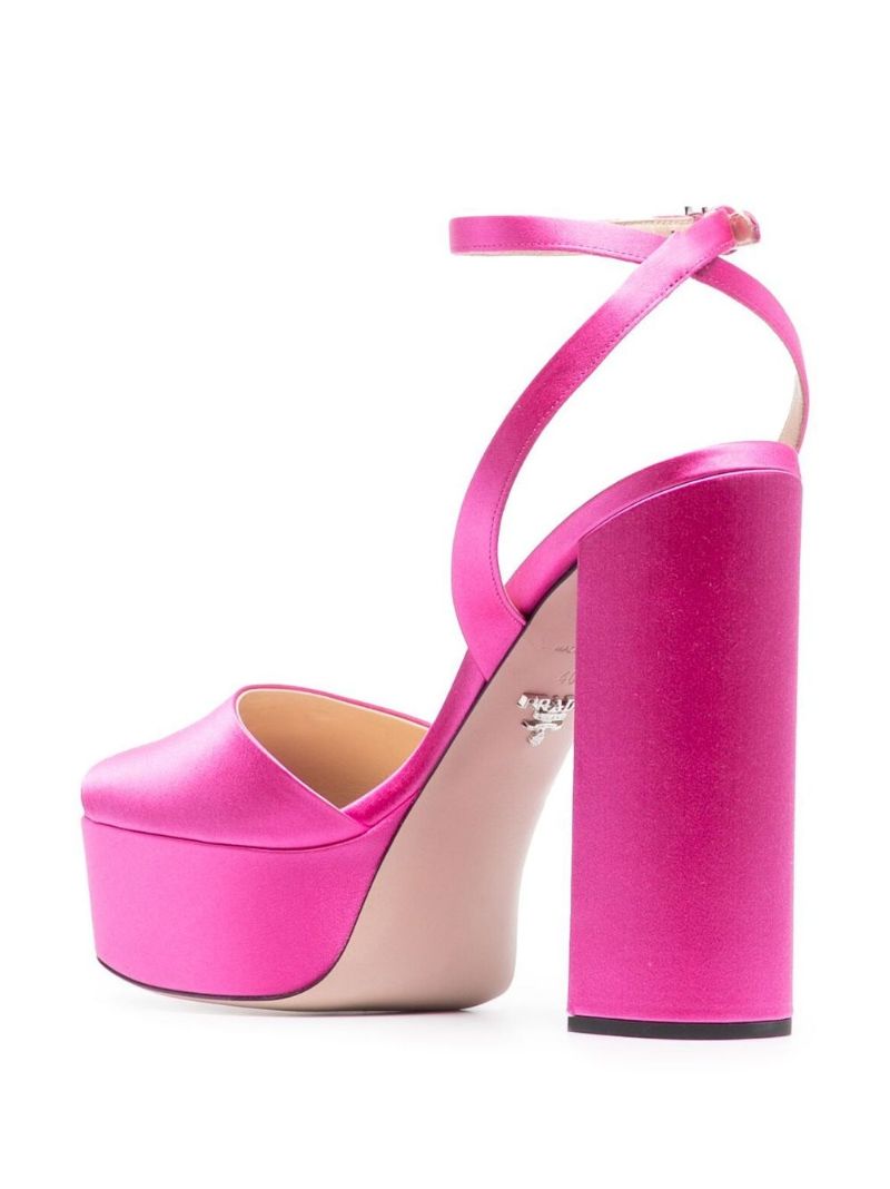 Pink 135 Satin Platform Sandals