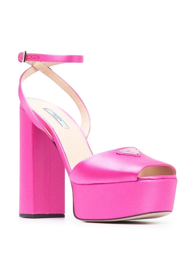 Pink 135 Satin Platform Sandals
