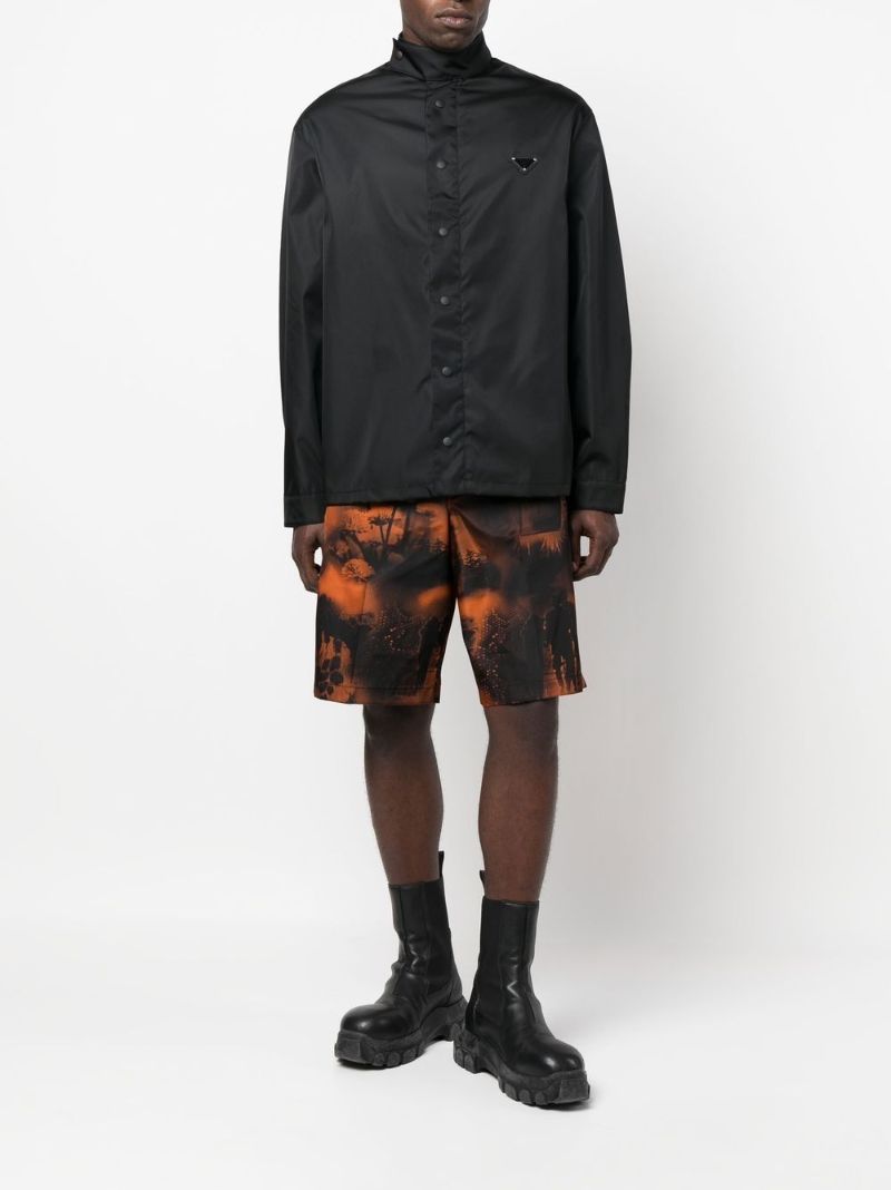 Black Logo Print Re-nylon Shirt